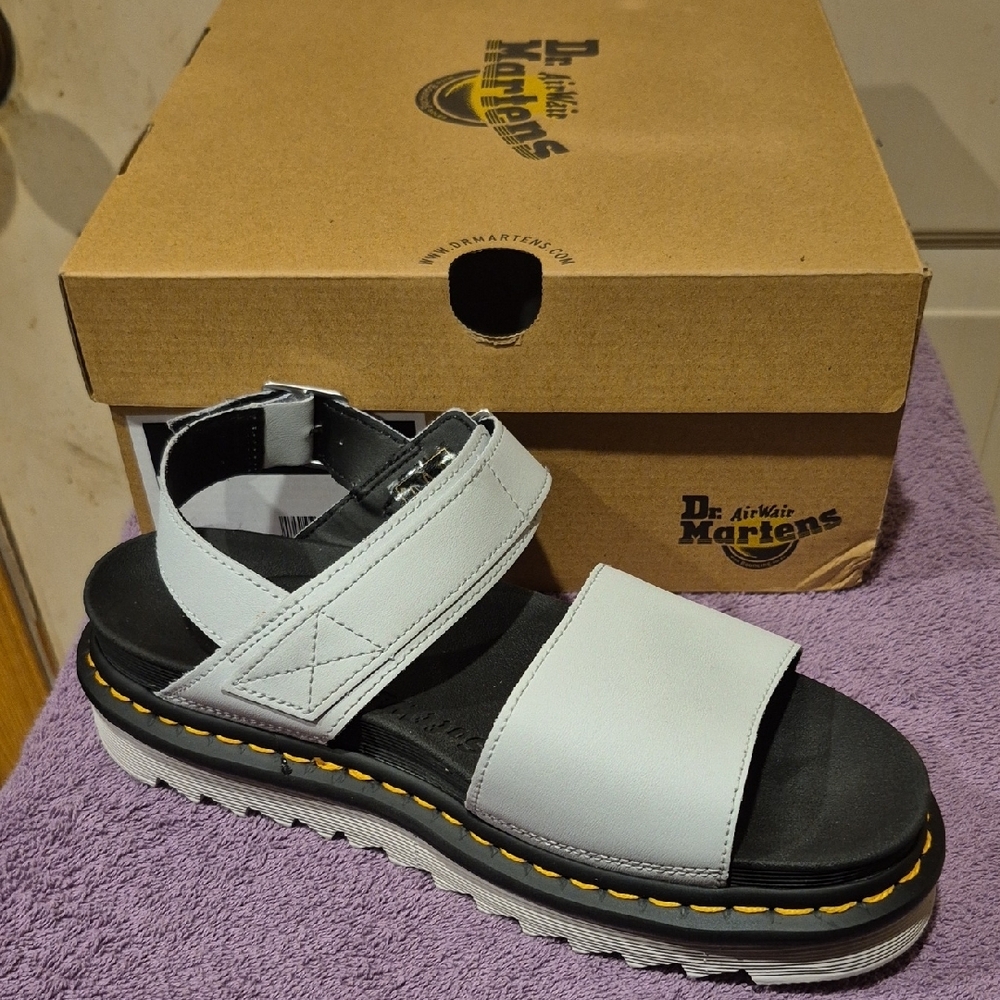 Dr. Martens Black and Gray Sandals with Chunky Sole
